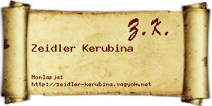 Zeidler Kerubina névjegykártya